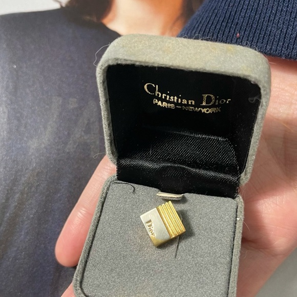 Authentic Christian Dior Neck Tie Pin Clip Clasp - Picture 10 of 14